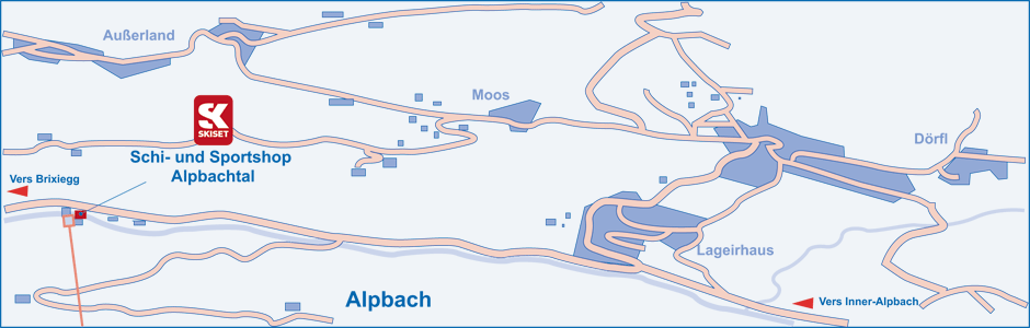 Ski equipment to Alpbach