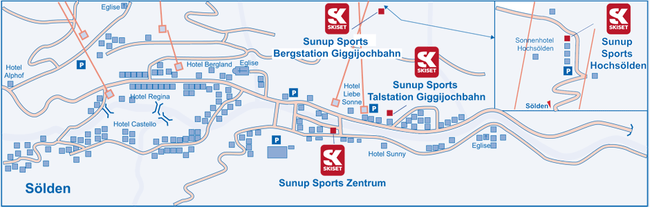 Ski equipment to Sölden - Hochsölden